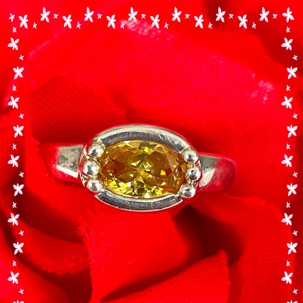 Citrine Sterling Silver Ring * Size 7